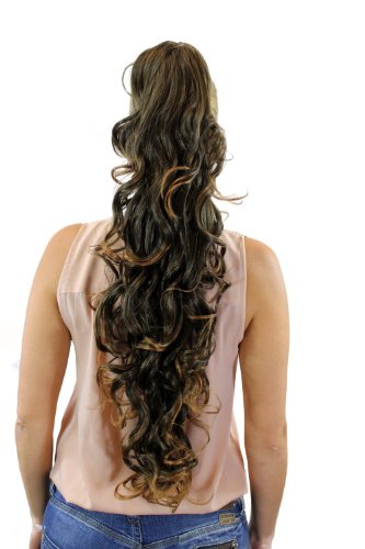 wig-me-up-xf-6099-haarteil-zopf-lockig-75-cm-butterfly-klammer-schwarz-blond-mix image 5