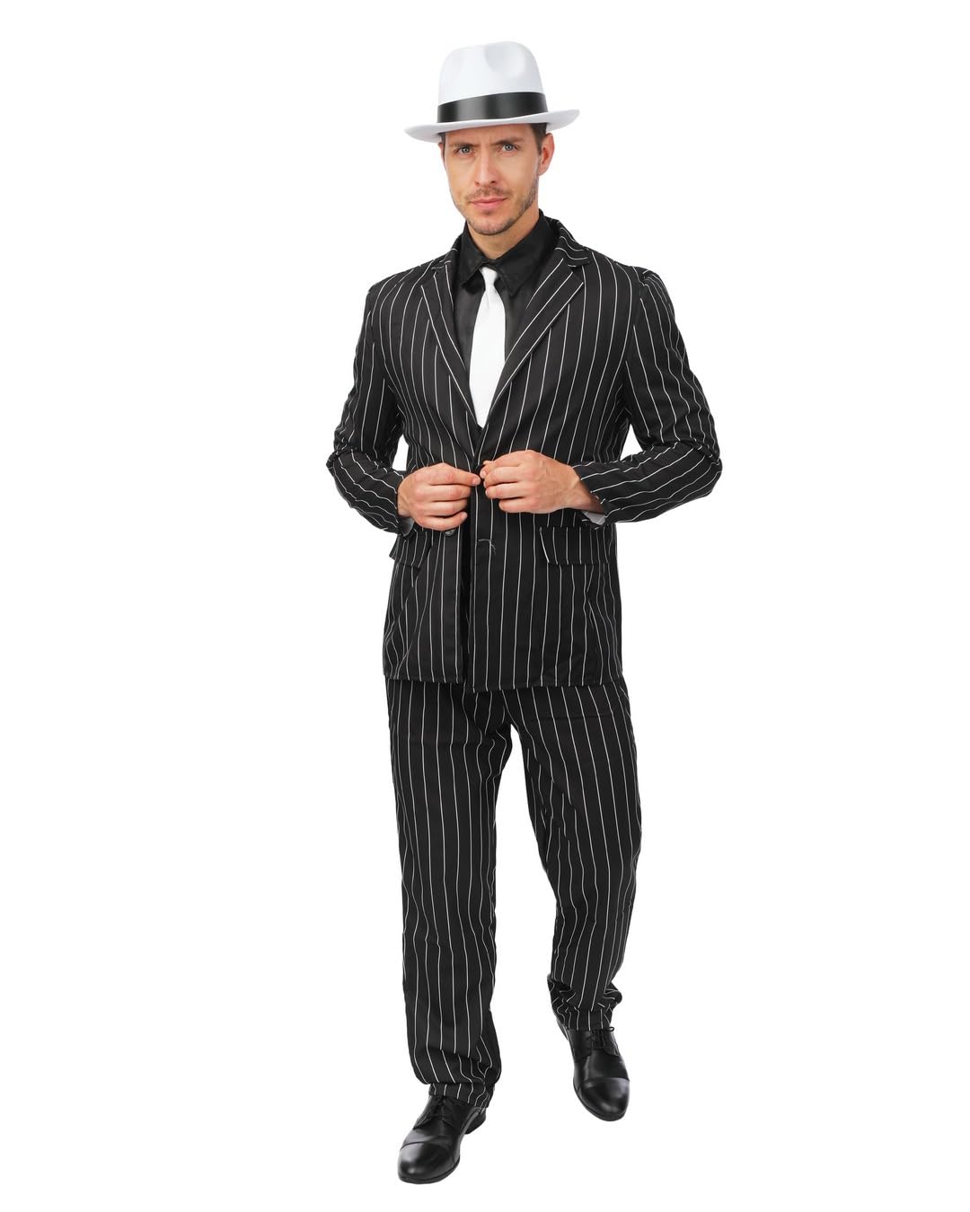p-tit-clown-gangster-kost-m-schwarz-mit-wei-en-streifen-l-xl image 2