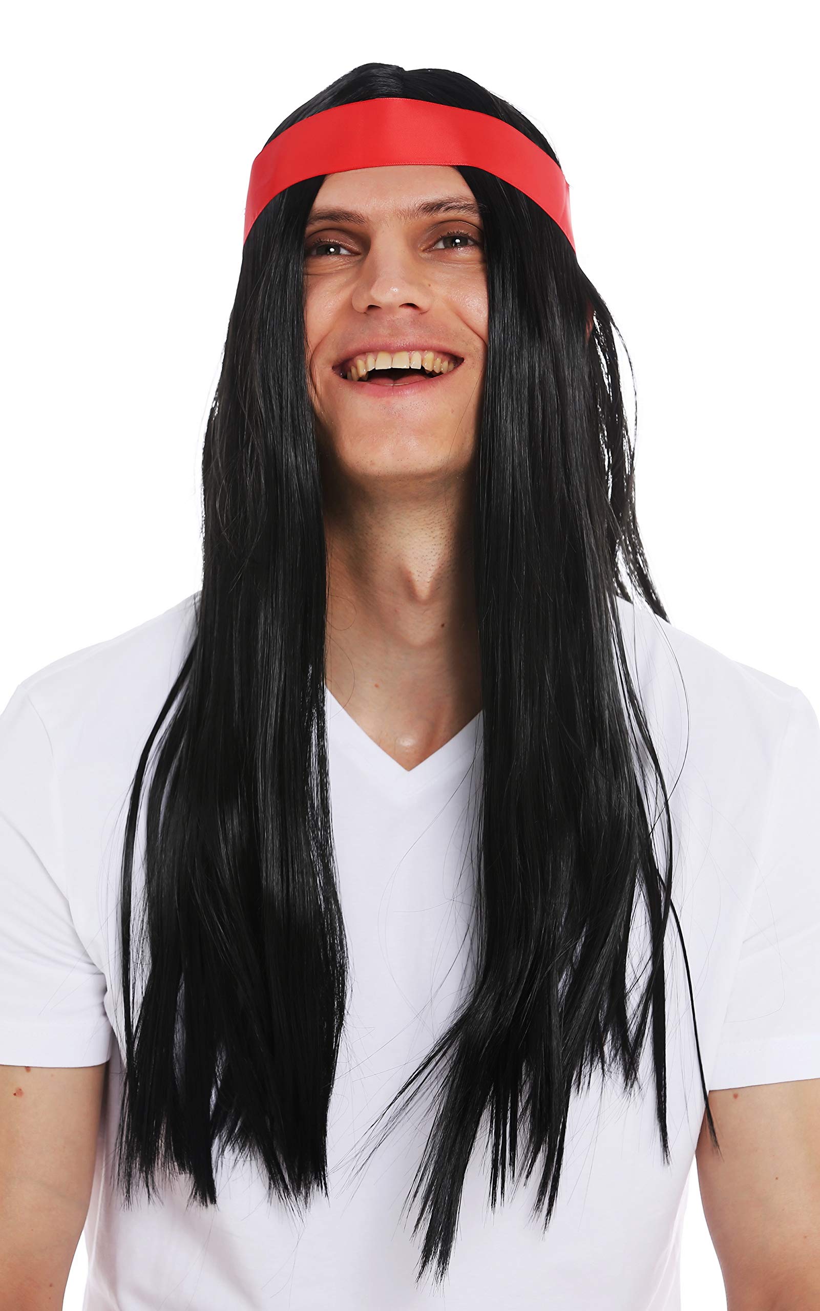 wig-me-up-7093-p103-unisex-per-cke-hippie-indianer-schwarz-60-cm-mit-stirnband image 2