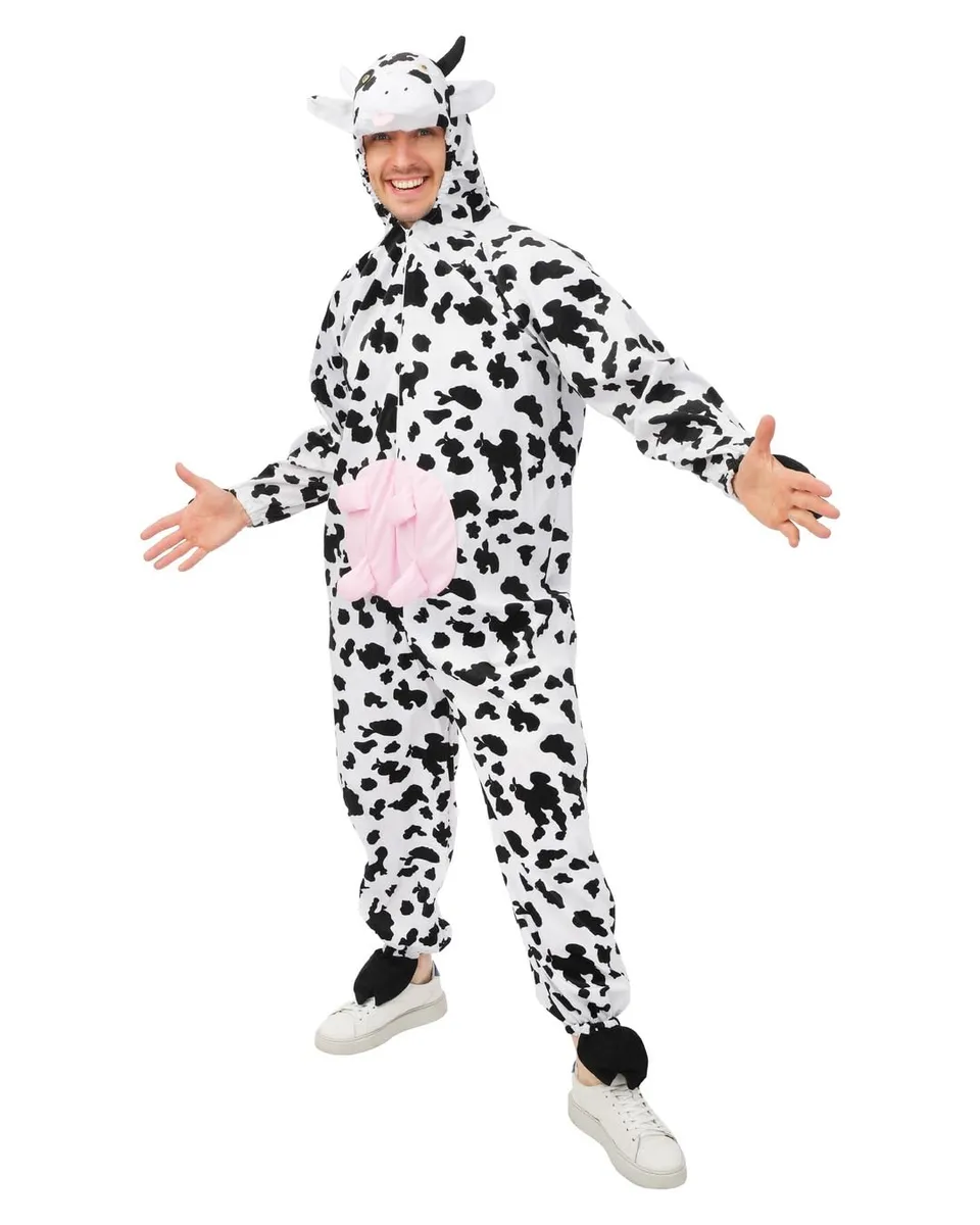 p-tit-clown-kuh-kost-m-erwachsene-unisex-overall-mit-kapuze image 1