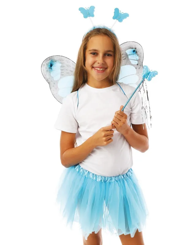 p-tit-clown-schmetterlings-set-t-rkis-kost-m-accessoire image 1