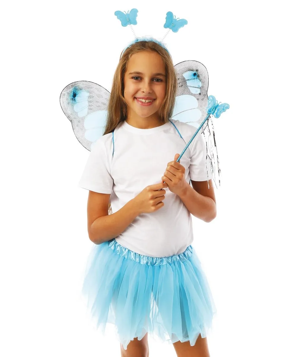 p-tit-clown-schmetterlings-set-t-rkis-kost-m-accessoire image 1