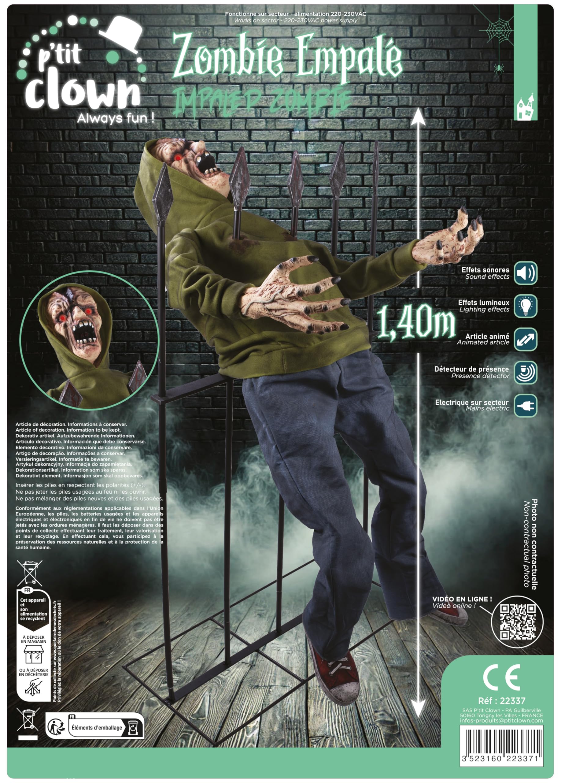 p-tit-clown-animierter-aufgespie-ter-zombie-140-cm-mit-sound-licht image 5