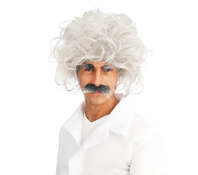 p-tit-clown-einstein-per-cke-mit-augenbrauen-und-schnurrbart-wei image 1