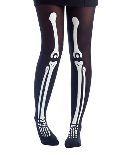 ptit-clown-skelett-strumpfhose-damen-schwarz-einheitsgr-e image 4