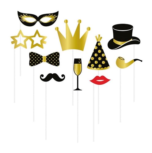 p-tit-clown-photobooth-zubeh-r-10tlg-schwarz-gold image 5