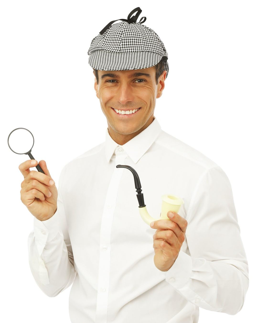 p-tit-clown-detektiv-kost-m-set-grau-schwarz-one-size-mit-kappe-lupe-pfeife image 5