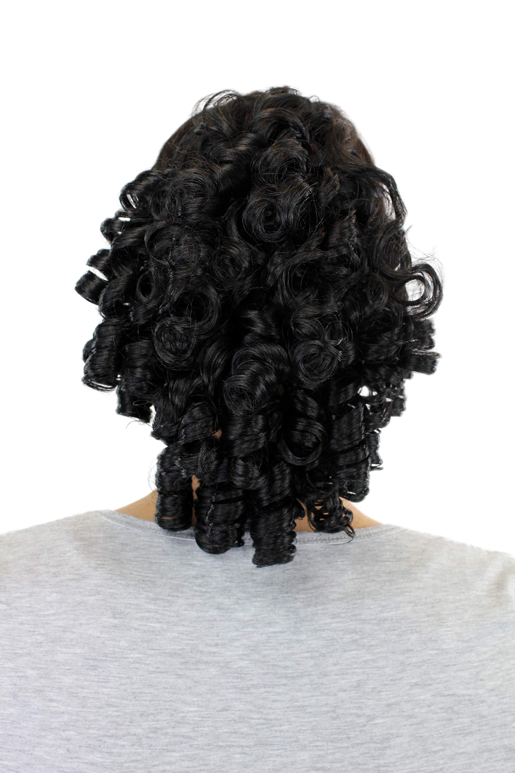 wig-me-up-2213-1b-dutt-zopf-haarteil-spirallocken-schwarz-kurz-barock image 1