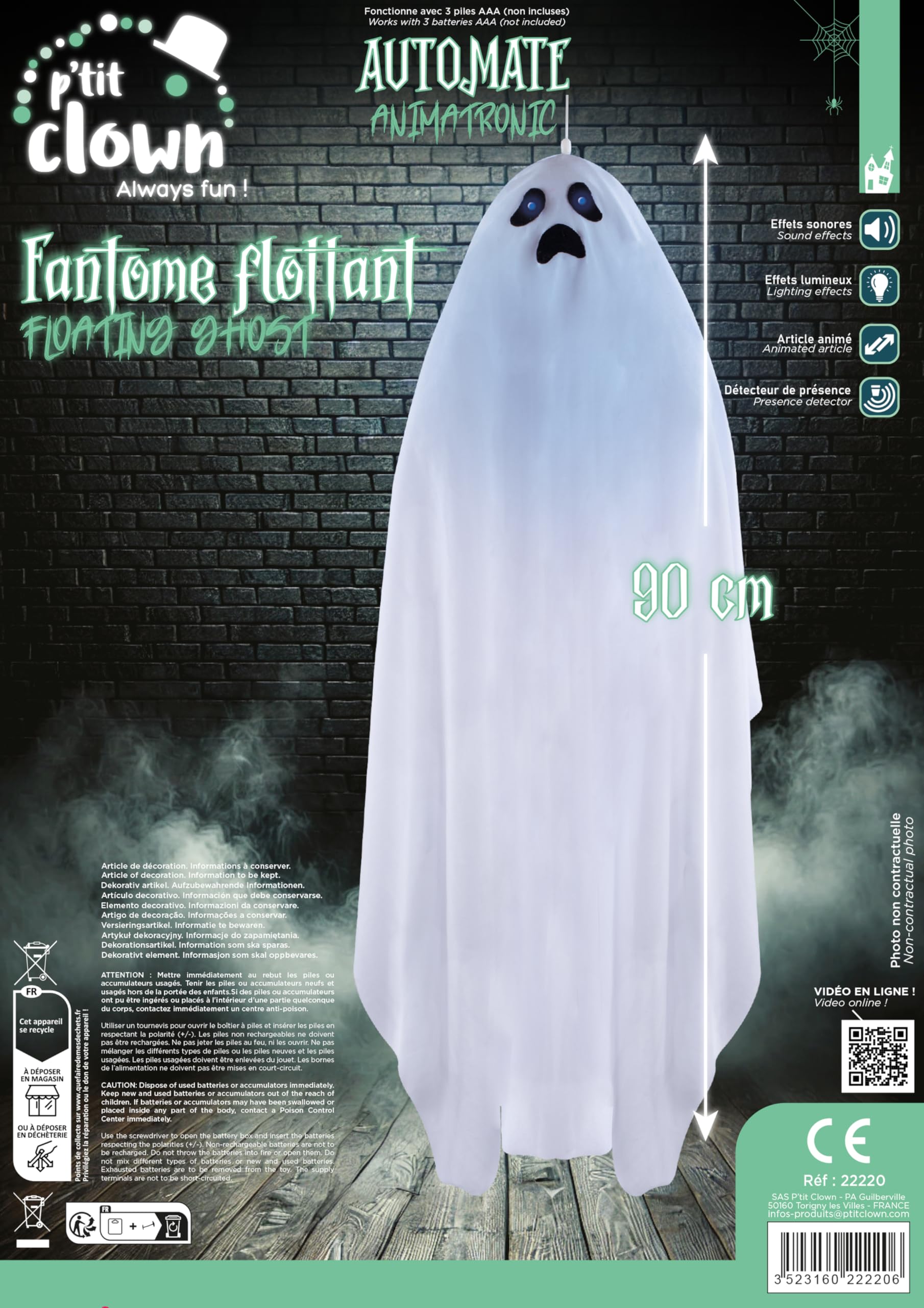 p-tit-clown-22220-schwebender-geist-90-cm-animiert-mit-sound-und-licht image 2