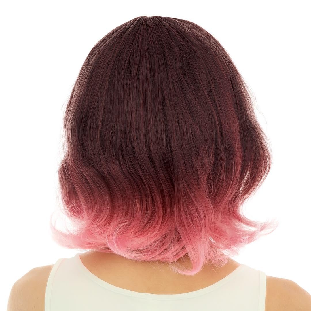 ptit-clown-per-cke-halblang-mit-pony-rosa-kunsthaar image 3