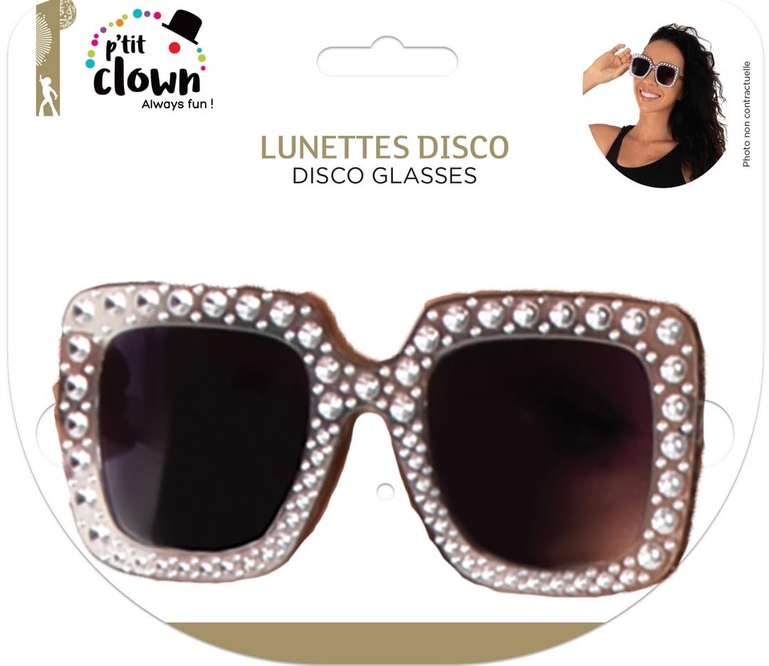ptit-clown-disco-brille-silber-strass-sonnenbrille-einheitsgr-e image 6