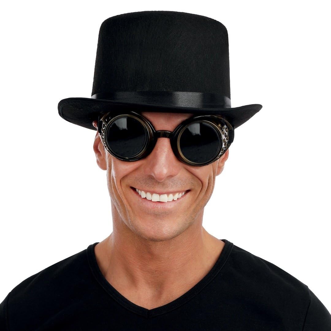 ptit-clown-steampunk-zylinder-schwarz-mit-schwei-erbrille image 3