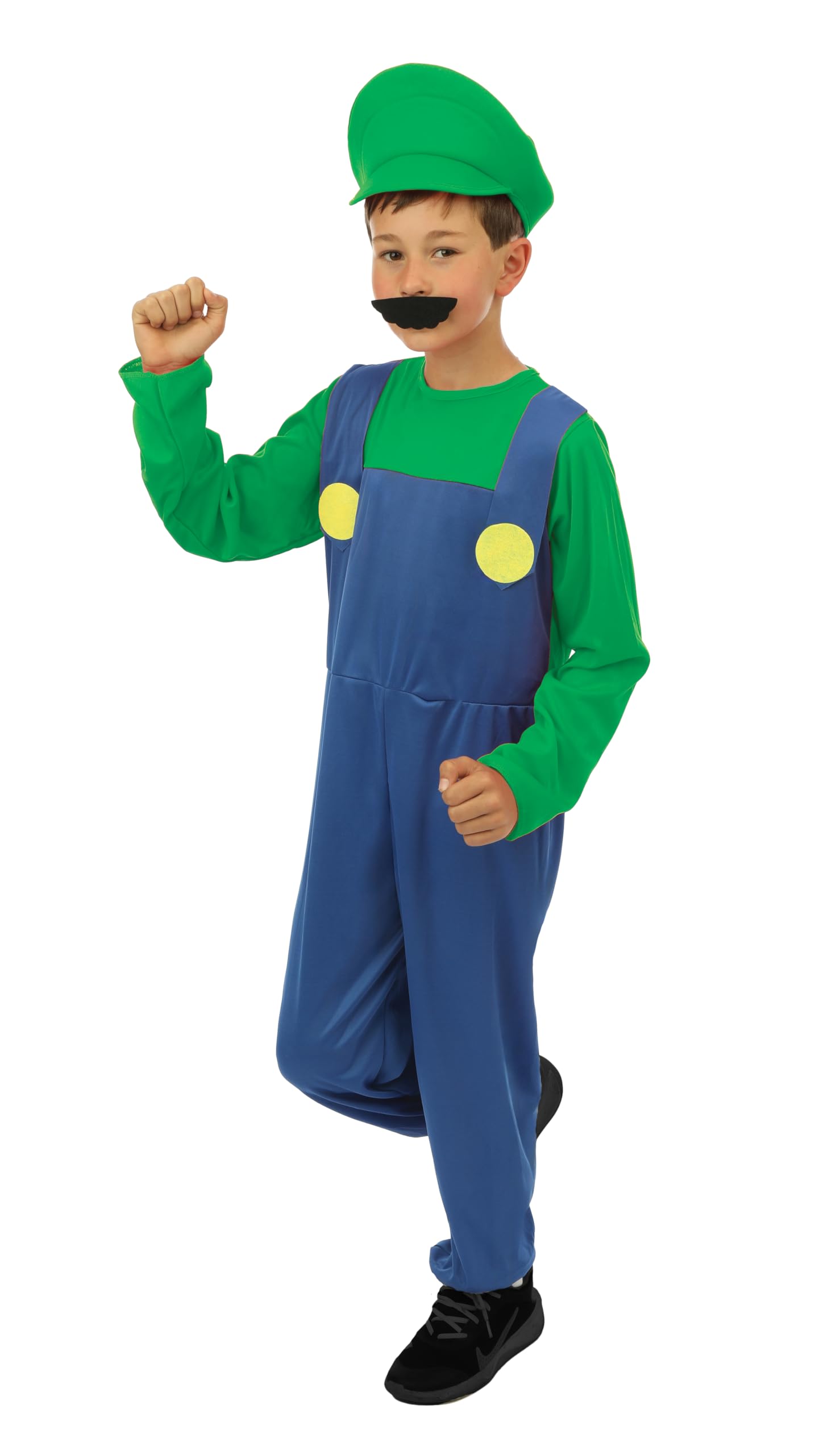 p-tit-clown-klempner-kost-m-f-r-kinder-mit-m-tze-und-schnurrbart image 2