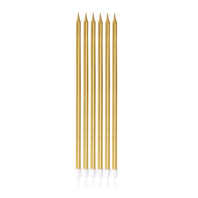 ptit-clown-lange-d-nne-kerzen-gold-6-st-ck image 1