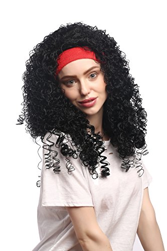 wig-me-up-91259-za103-party-per-cke-damen-latina-locken-schwarz-mit-rotem-stirnb image 6