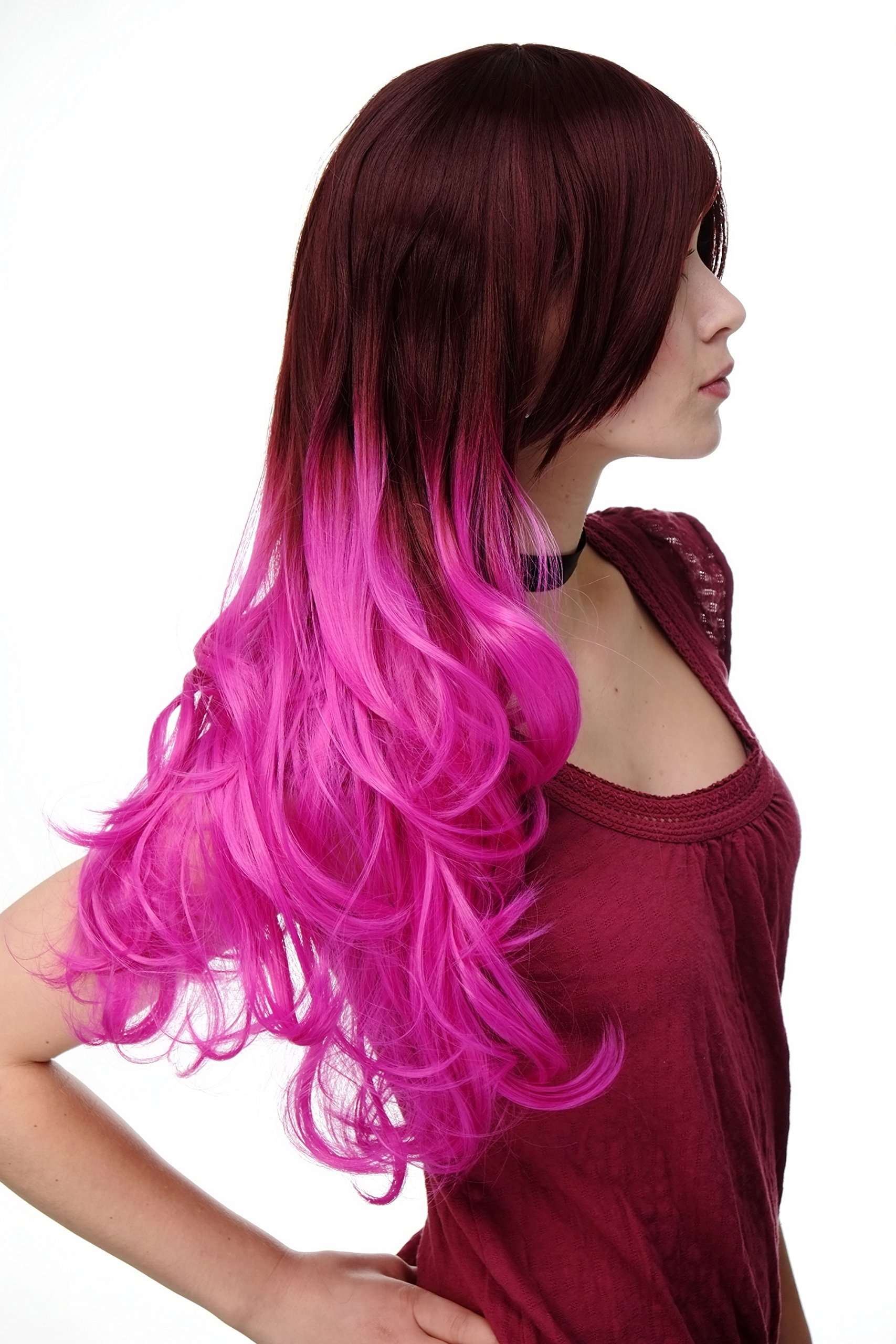 wig-me-up-h9704-33ft2405-ombre-per-cke-braun-pink-60-cm-lockig image 2