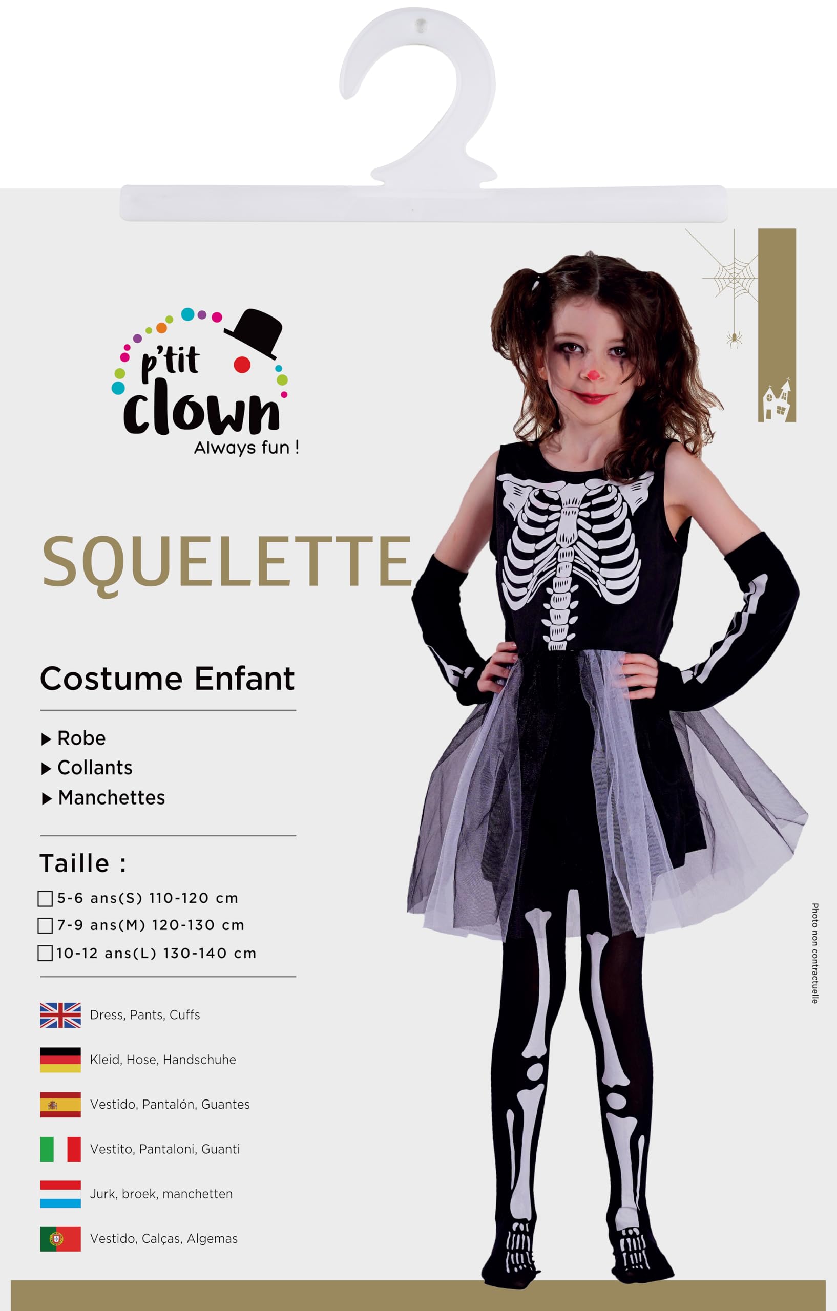 p-tit-clown-skelettkost-m-f-r-m-dchen-halloween-kinderkost-m image 5
