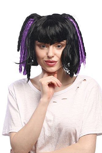 wig-me-up-3160-p103-p08a-per-cke-damen-z-pfe-lolita-schwarz-lila-30-cm image 5
