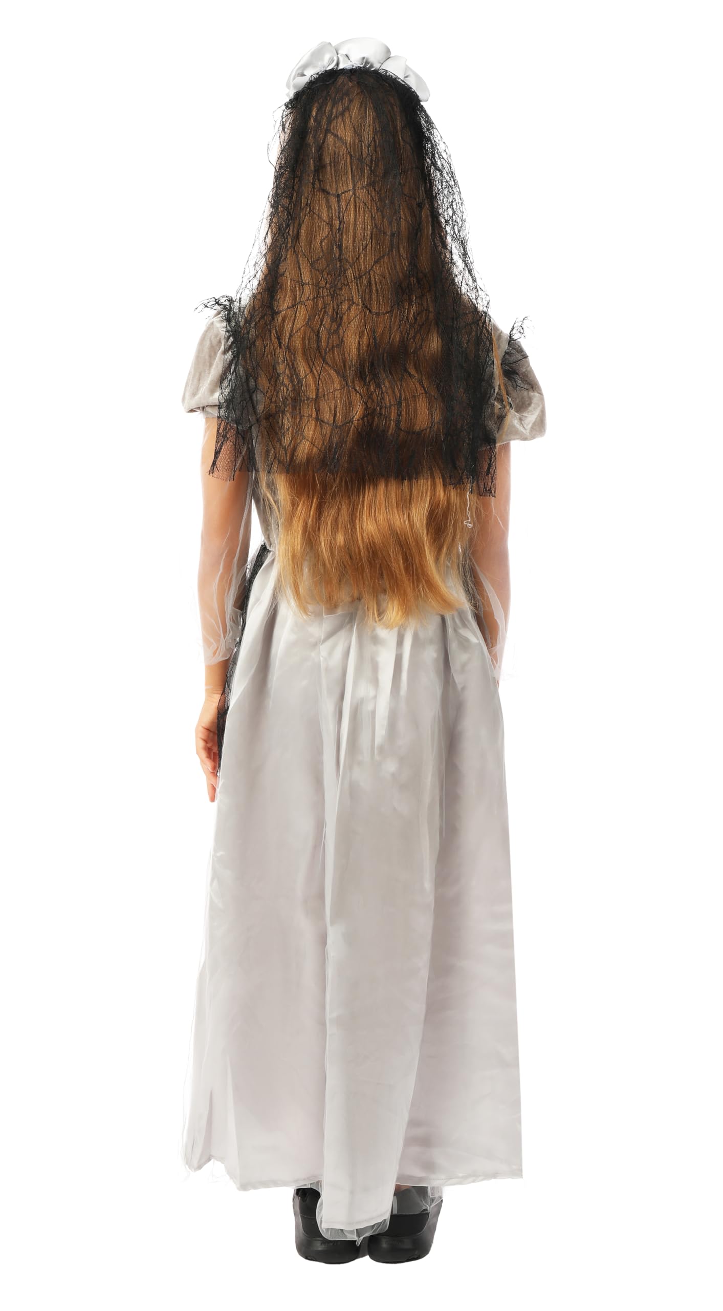 ptit-clown-spinnenbraut-kost-m-grau-kind-mit-haarreif-und-kleid image 3
