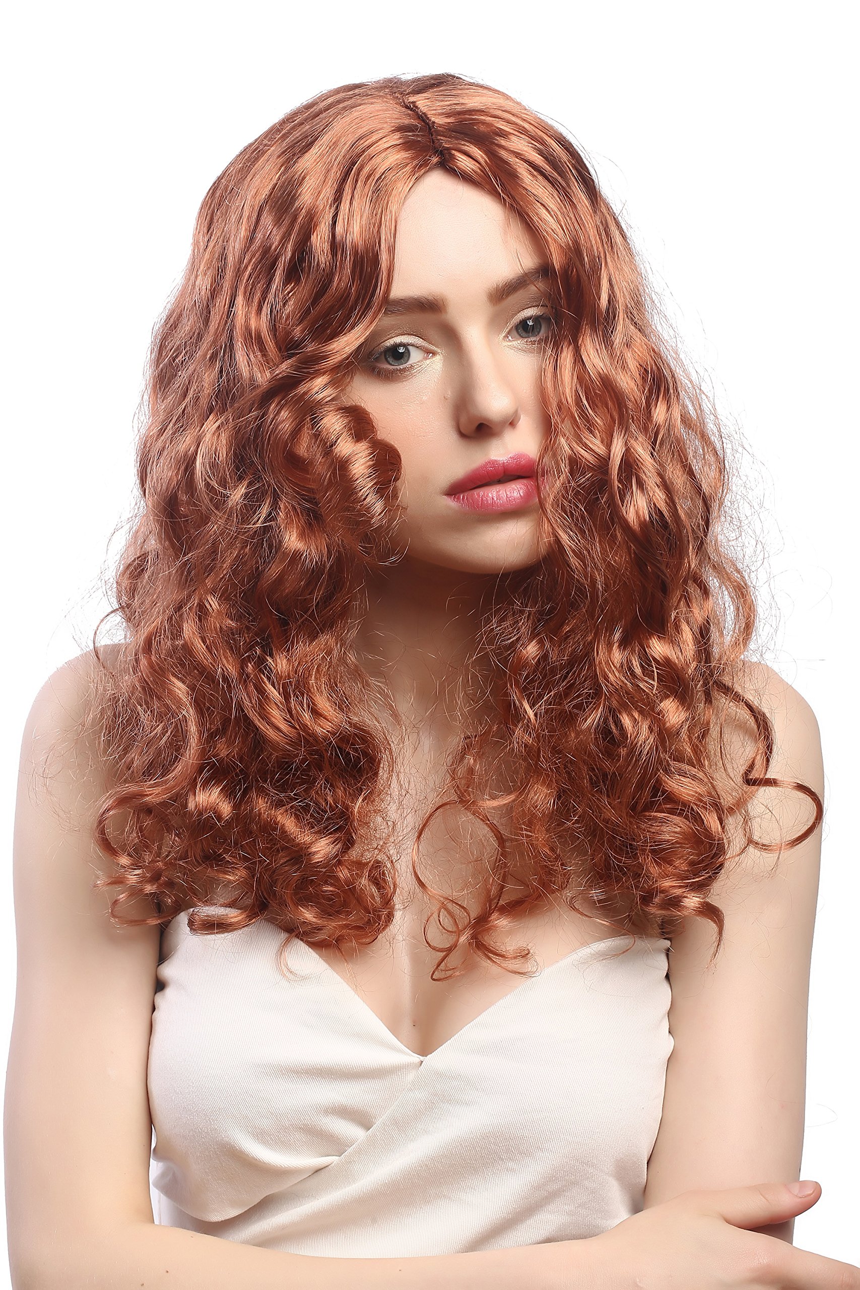 wig-me-up-sar065-p130-damen-per-cke-kupferrot-wellig-locken-50-cm-mittelscheitel image 2