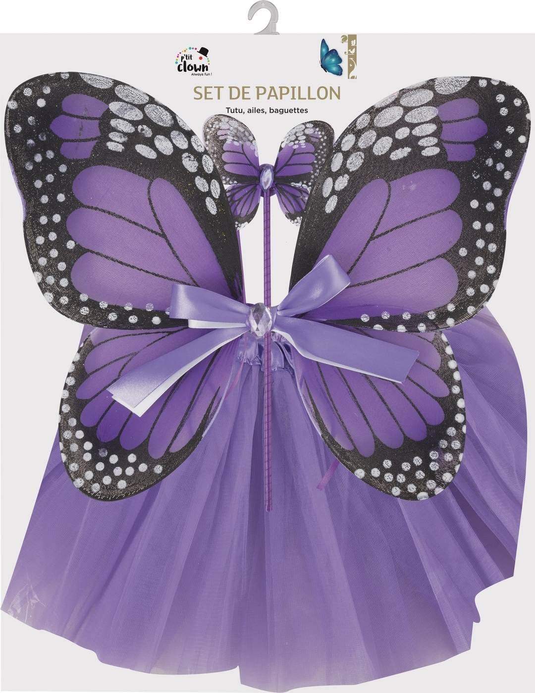 p-tit-clown-80240-schmetterling-set-kinder-violett-tutu-fl-gel-haarreif-zauberst image 5