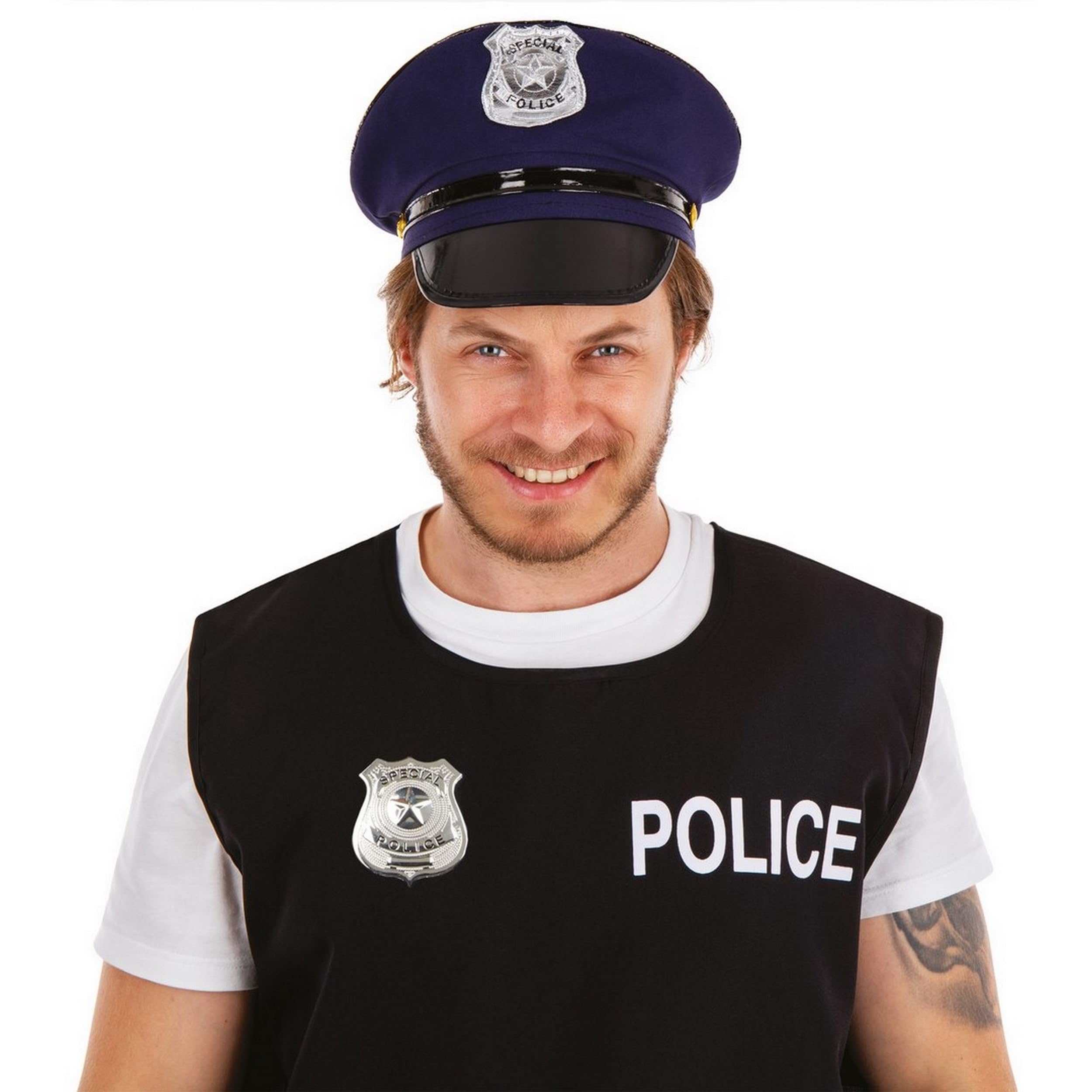 p-tit-clown-badge-polizist-7-cm-metall-silber image 4