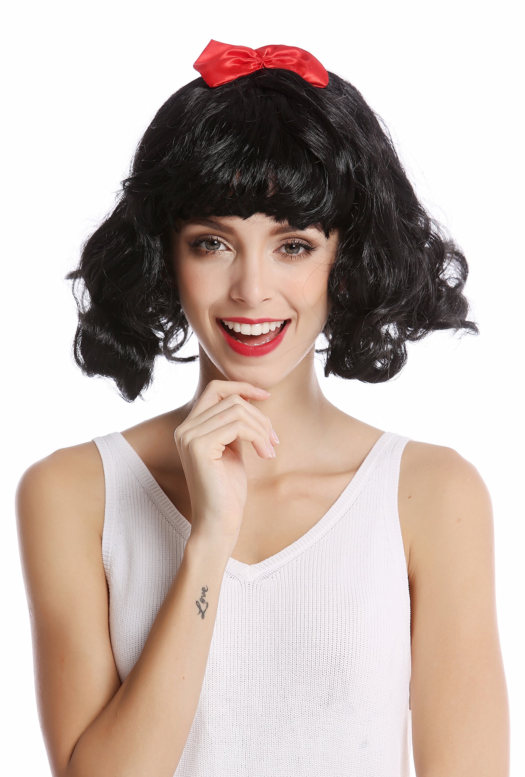wig-me-up-90866-za103-damenper-cke-halblang-schwarz-wellig-mit-pony-und-roter-sc image 1