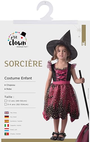 p-tit-clown-hexenkost-m-m-dchen-rosa-3-4-jahre-kleid-hut image 7