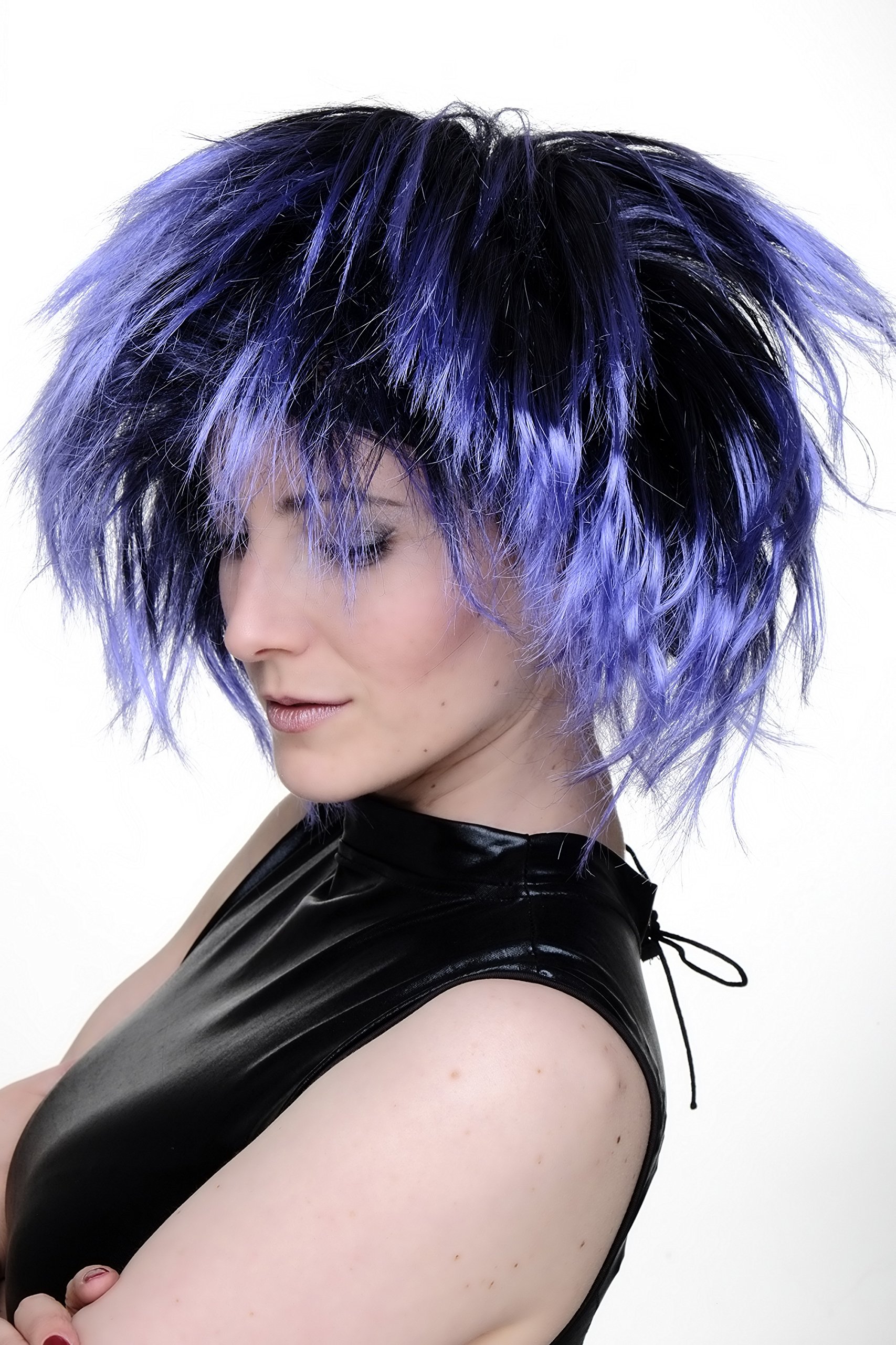 wig-me-up-punk-per-cke-blau-schwarz-80er-disco-party-per-cke image 2