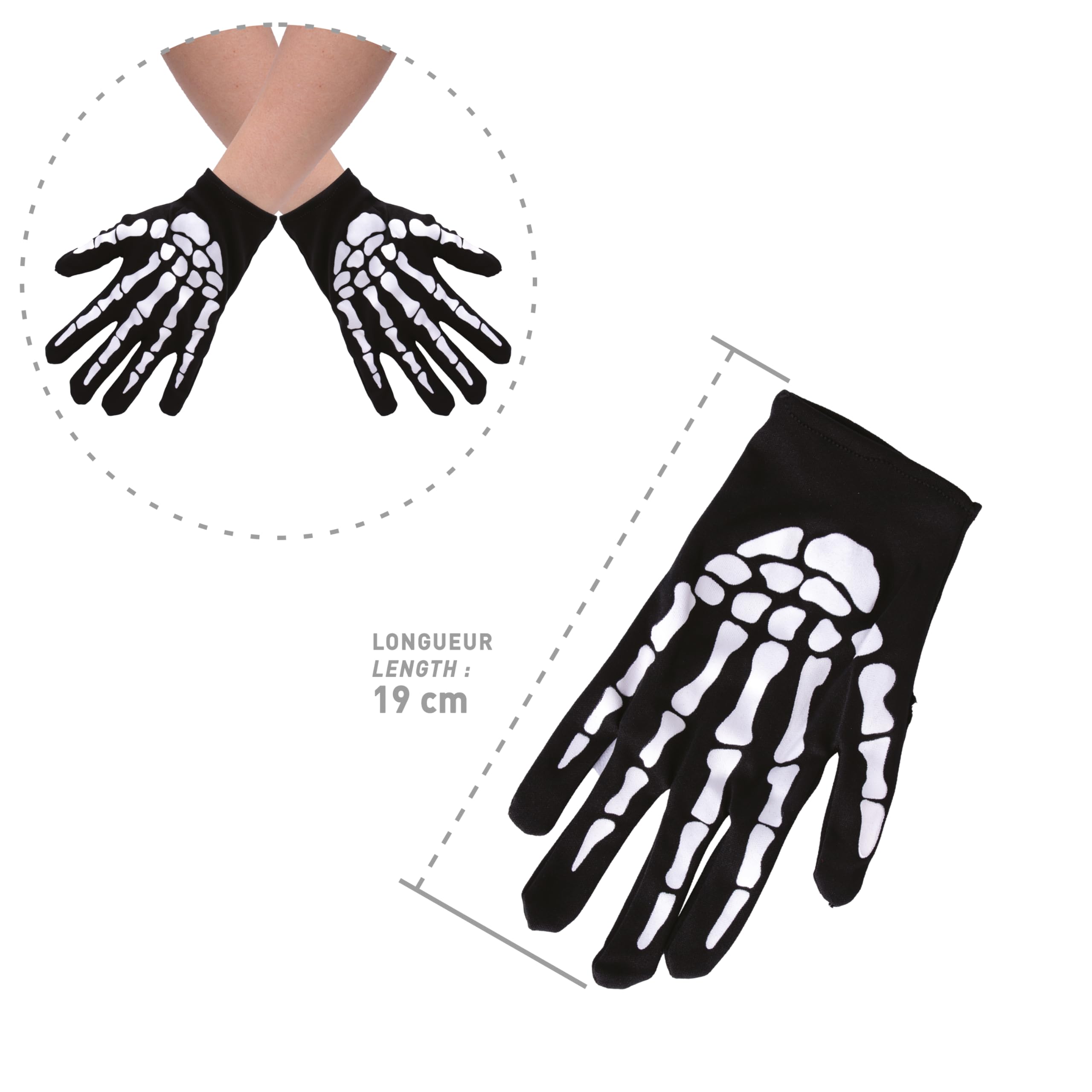 ptit-clown-skelett-handschuhe-kinder-schwarz-wei-halloween-kost-mhandschuhe image 3