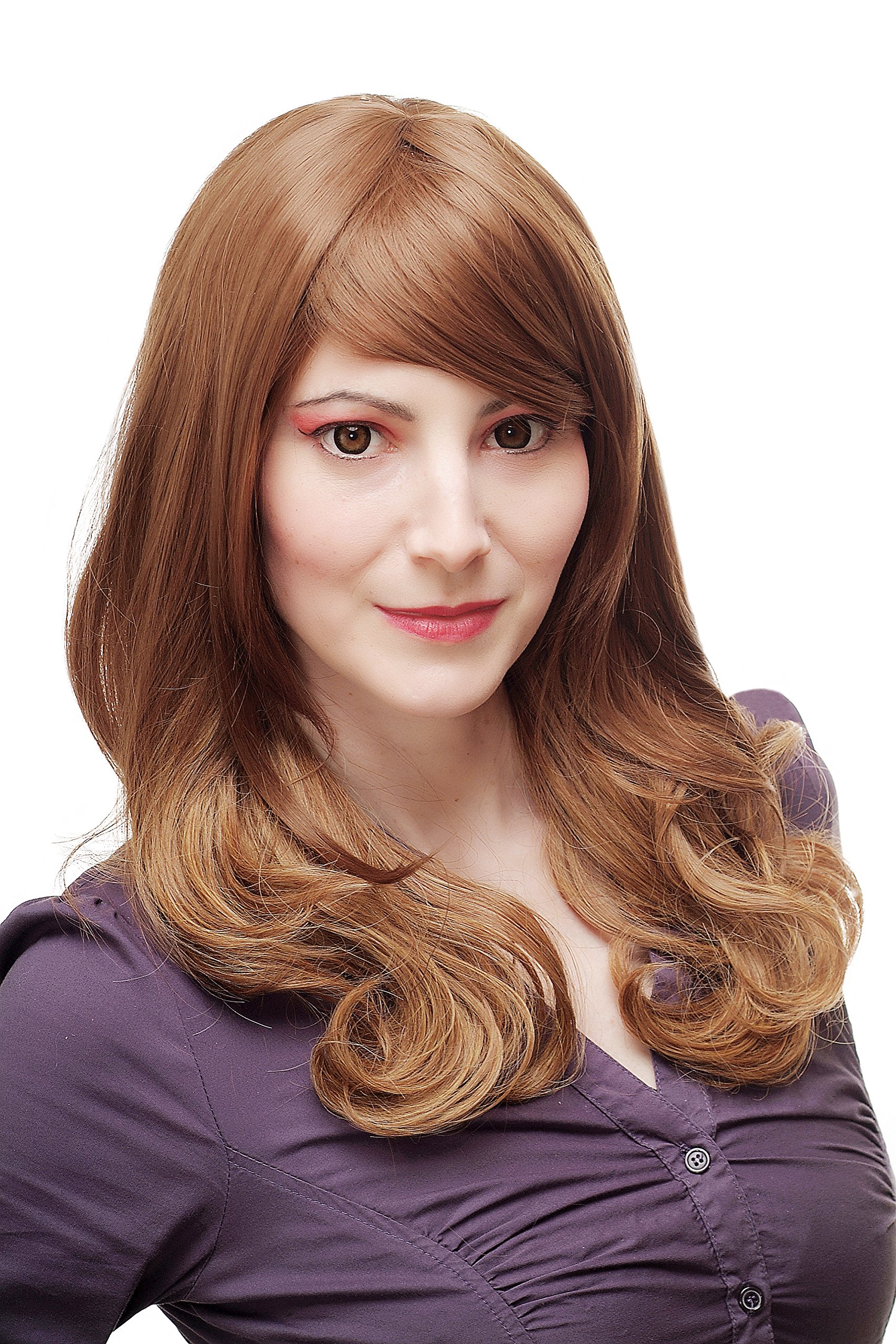 wig-me-up-sa077-damenper-cke-braun-dunkelblond-lang-mit-scheitel-gewellt image 1