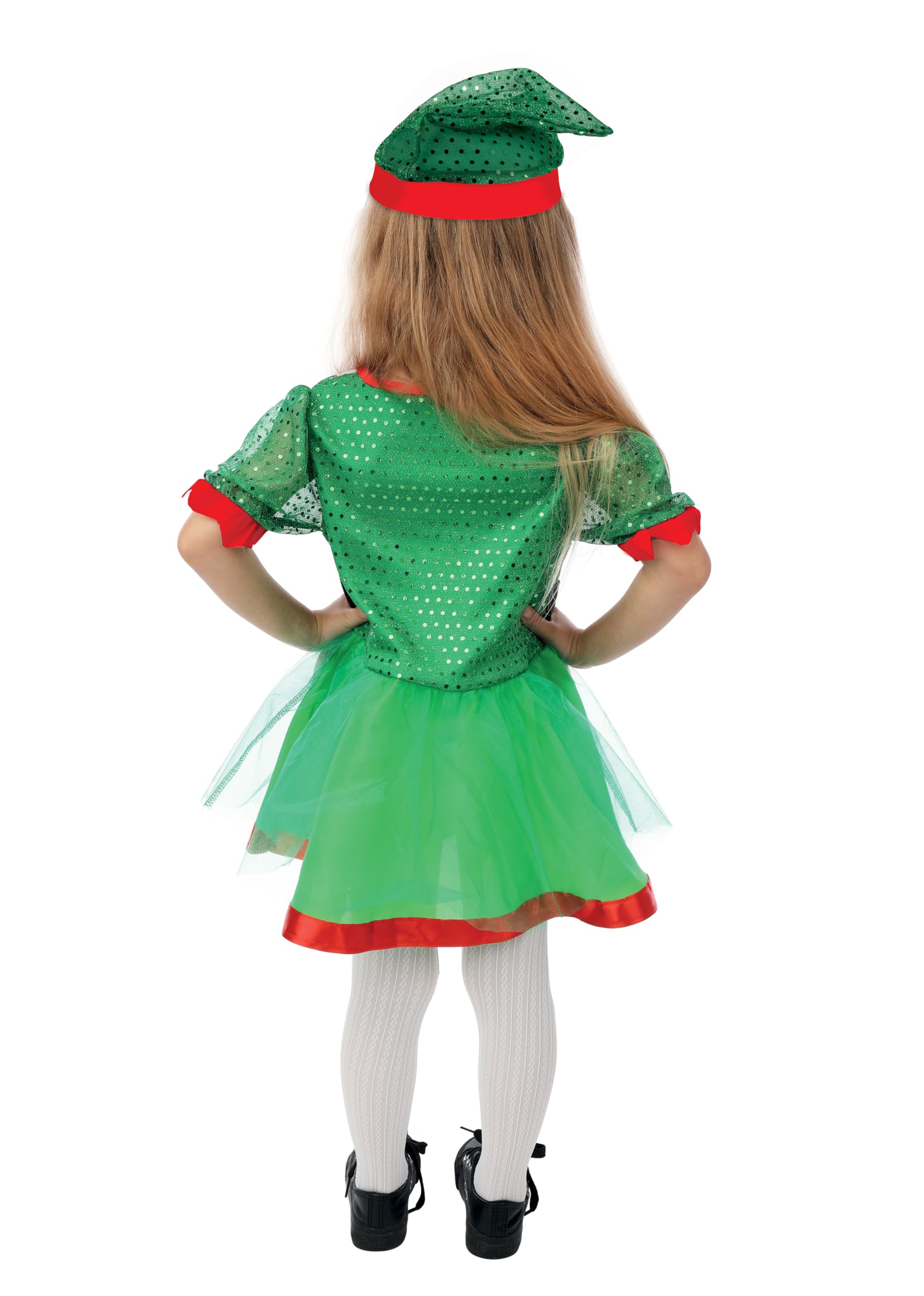 ptit-clown-wichtelkost-m-weihnachtself-f-r-m-dchen-gr-n-mit-kleid-und-m-tze image 3