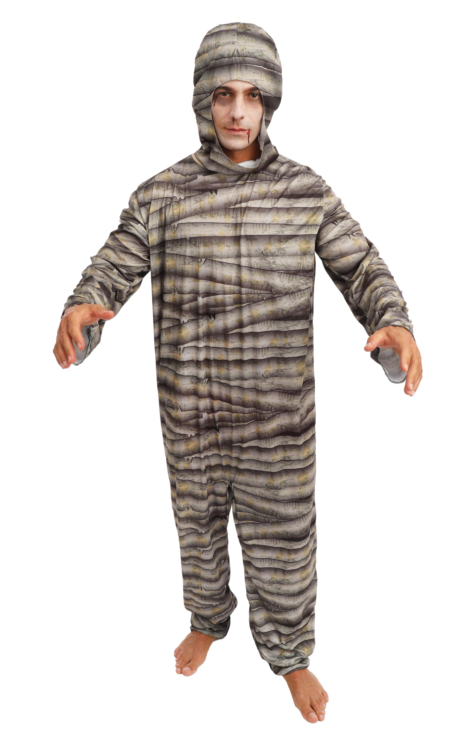 p-tit-clown-mumie-kost-m-f-r-erwachsene-mit-kapuze-und-overall image 1