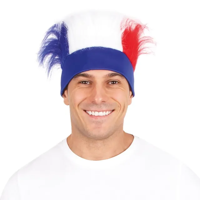 p-tit-clown-22394-haarband-mit-haaren-blau-wei-rot-frankreich-fans image 1