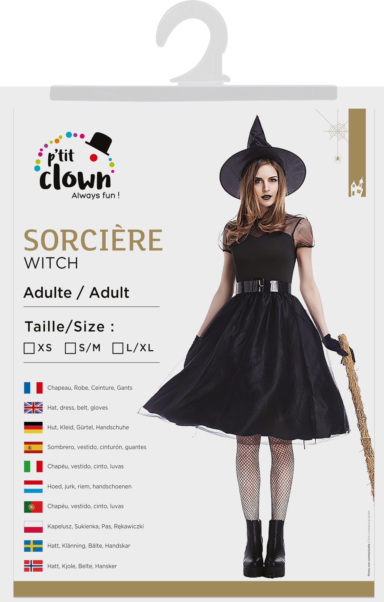 p-tit-clown-hexenkost-m-damen-schwarz-l-kleid-mit-hut image 3