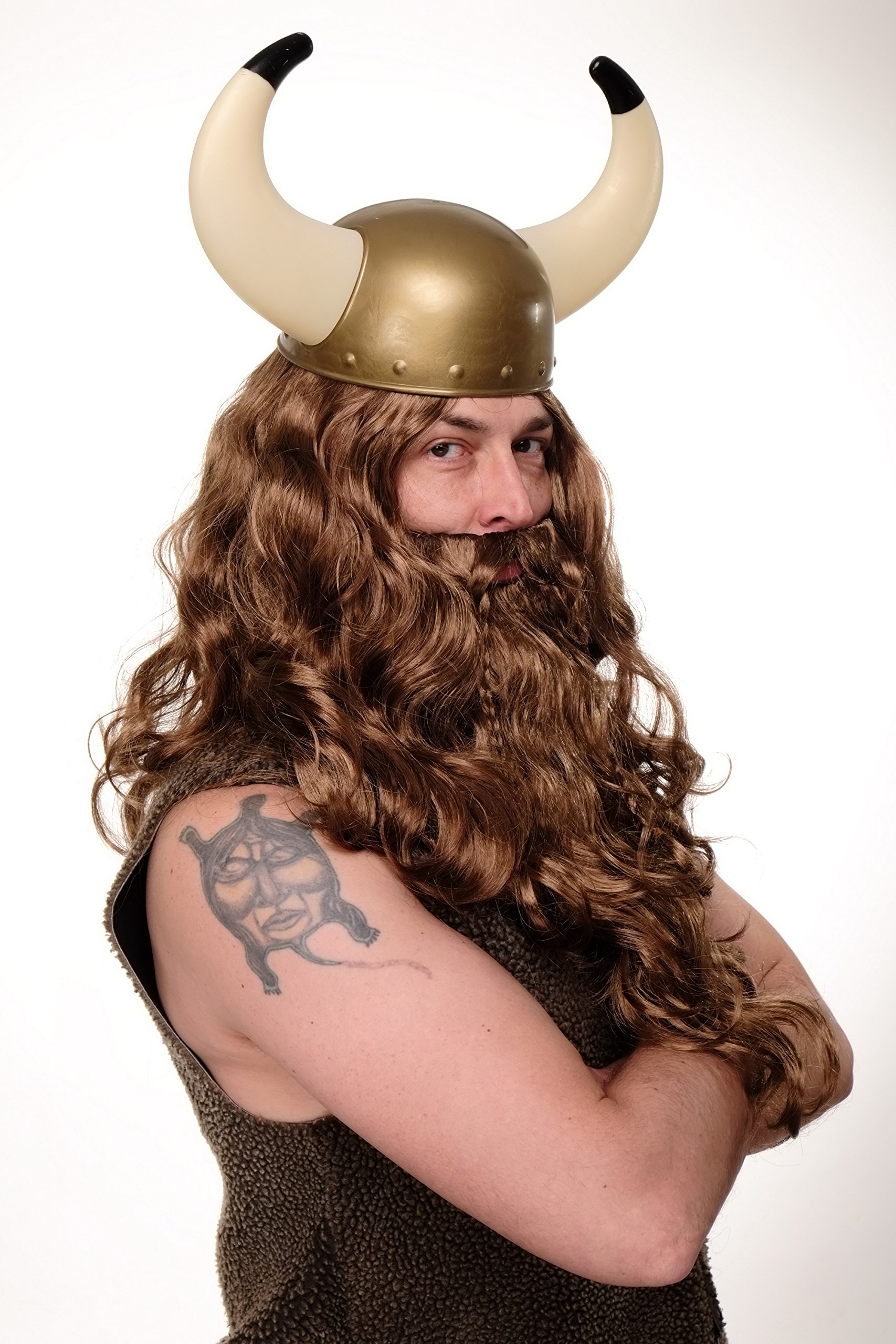wig-me-up-wig007-p8-wikinger-per-cke-mit-vollbart-braun-hellbraun image 5