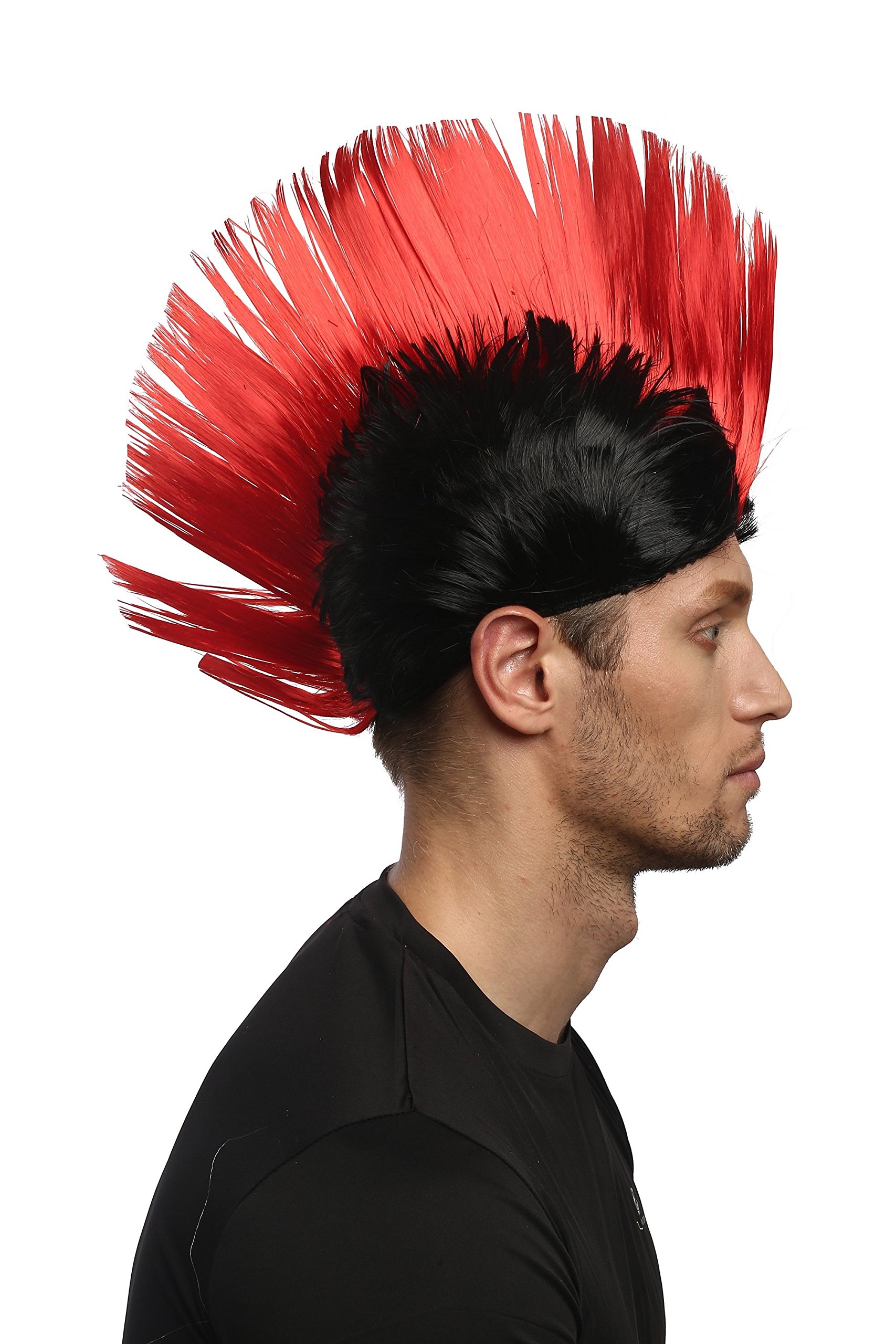 wig-me-up-xr-012-irokesen-per-cke-mohawk-punk-rot-schwarz-ca-27-cm image 3