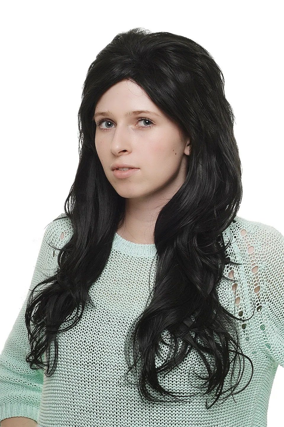 wig-me-up-sa015-2-damenper-cke-lang-schwarz-wellig-mit-mittelscheitel image 1