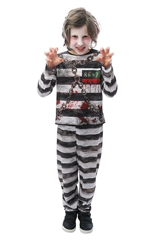 p-tit-clown-gefangenenkost-m-f-r-kinder-jumpsuit-schwarz-wei-halloween image 7