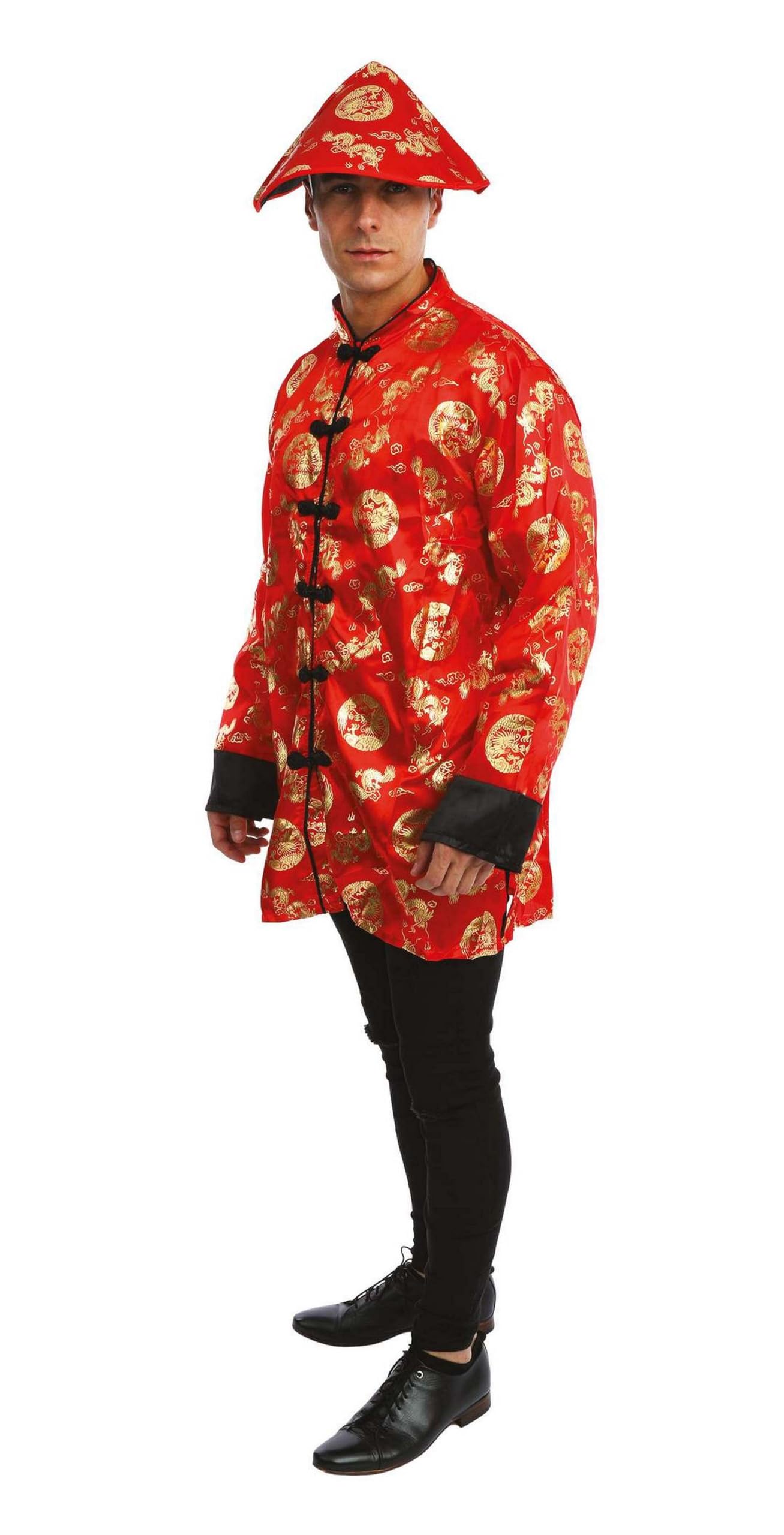 ptit-clown-chinesisches-neujahrskost-m-erwachsene-rot-polyester image 2