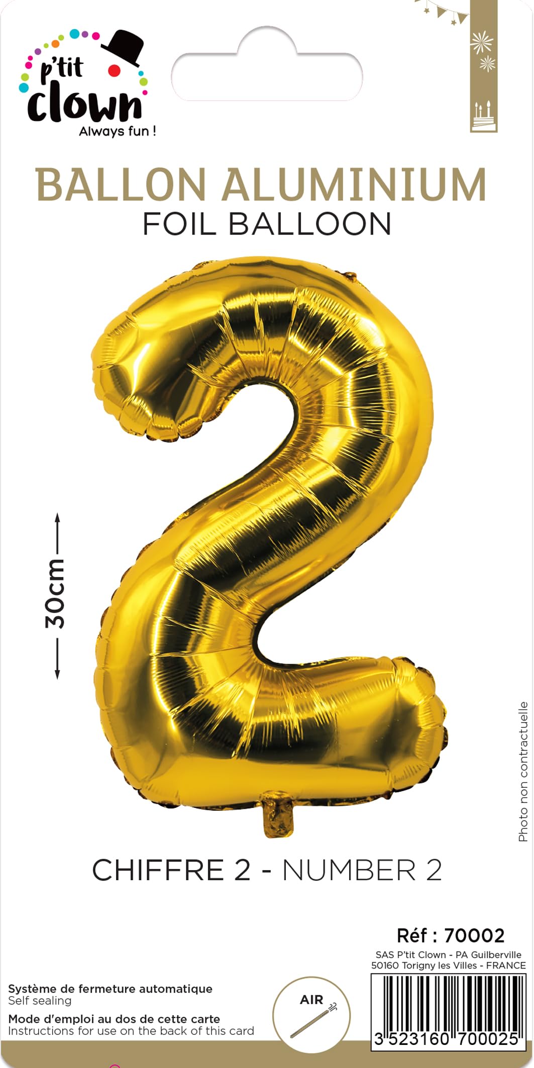ptit-clown-folienballon-zahl-0-gold-30-cm image 2