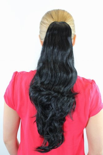 wig-me-up-sdm13045-1-zopf-haarteil-extension-55-cm-schwarz-glatt-wellig image 2