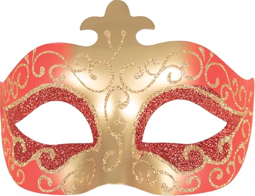 ptit-clown-22024-venezianischer-wolf-maske-gold-rot-kunststoff image 5