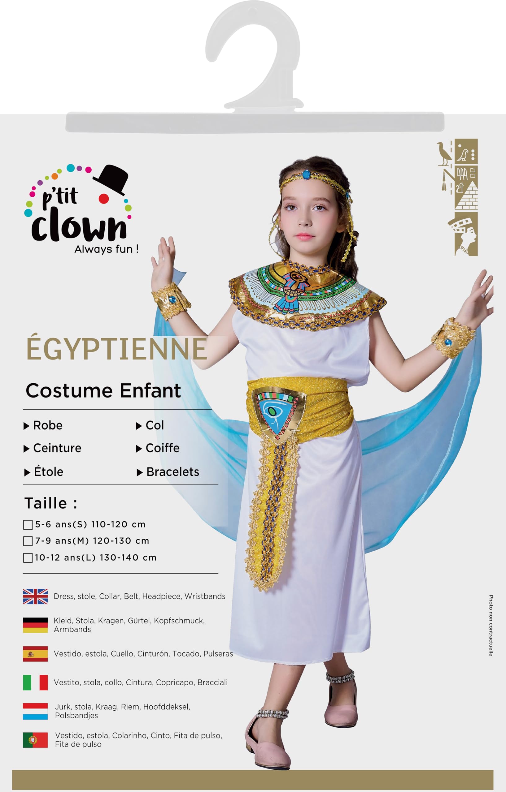ptit-clown-gyptisches-kost-m-f-r-m-dchen-10-12-jahre-kleopatra image 4