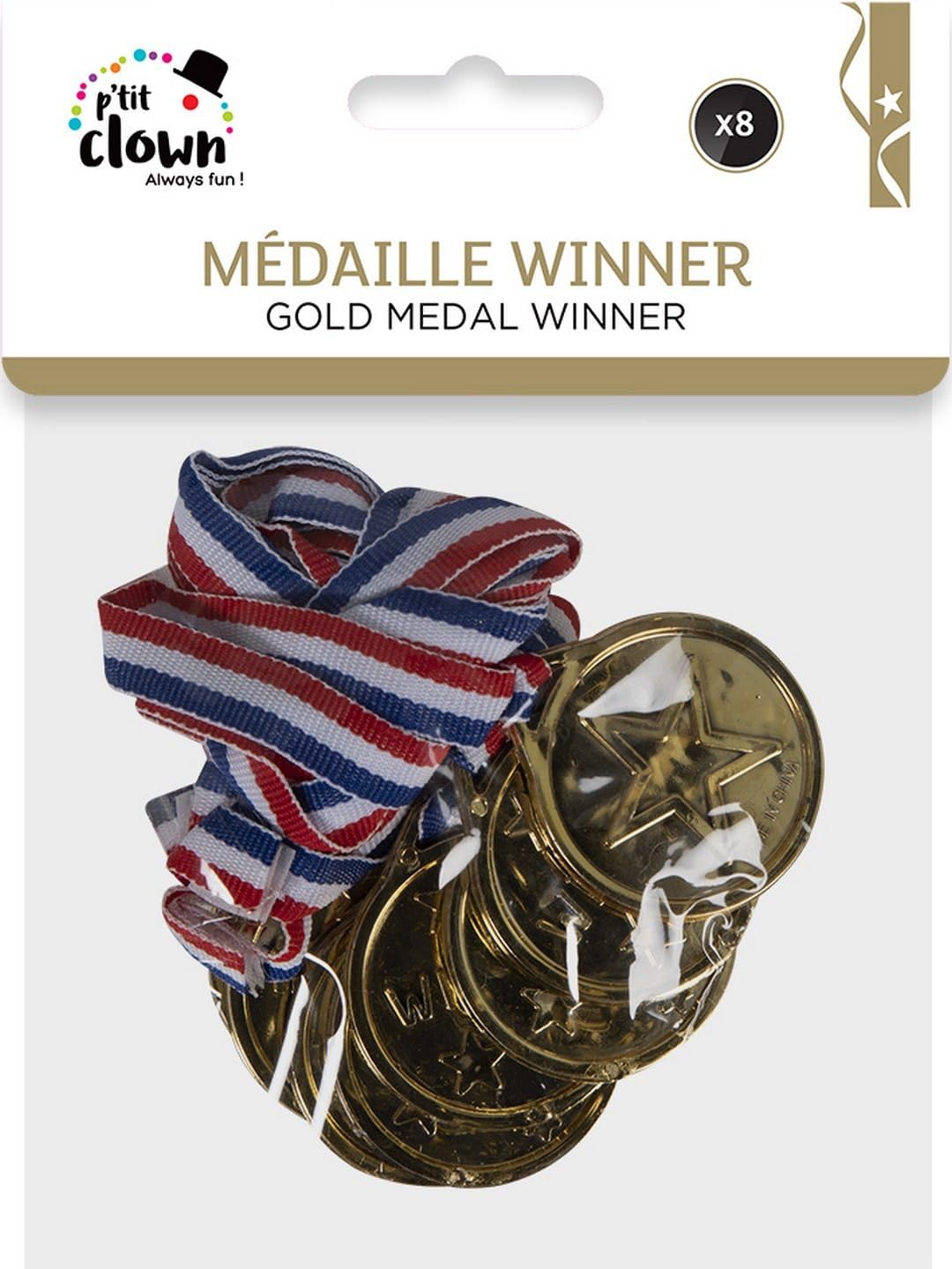 ptit-clown-35190-medaille-gold-mit-kordel-blau-wei-rot image 2
