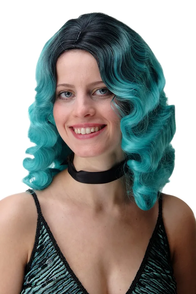 wig-me-up-gfw1860-damenper-cke-hollywood-ombre-schwarz-t-rkis-lang image 1