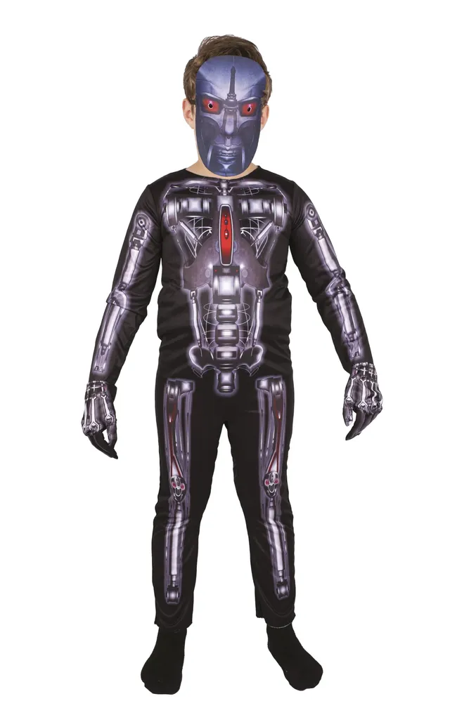p-tit-clown-skelett-roboter-kost-m-kinder-mit-maske-overall-handschuhe image 1