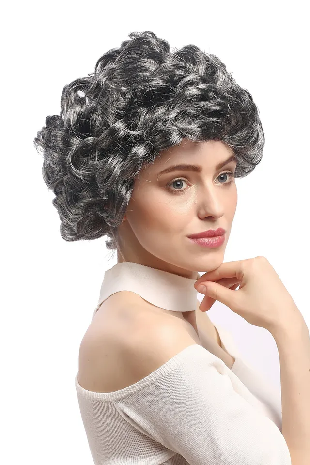 wig-me-up-91097-za63-za103-oma-per-cke-grau-schwarz-meliert-lockig-kurz-ca-25-cm image 1