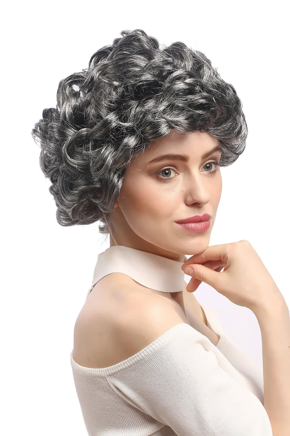 wig-me-up-91097-za63-za103-oma-per-cke-grau-schwarz-meliert-lockig-kurz-ca-25-cm image 1
