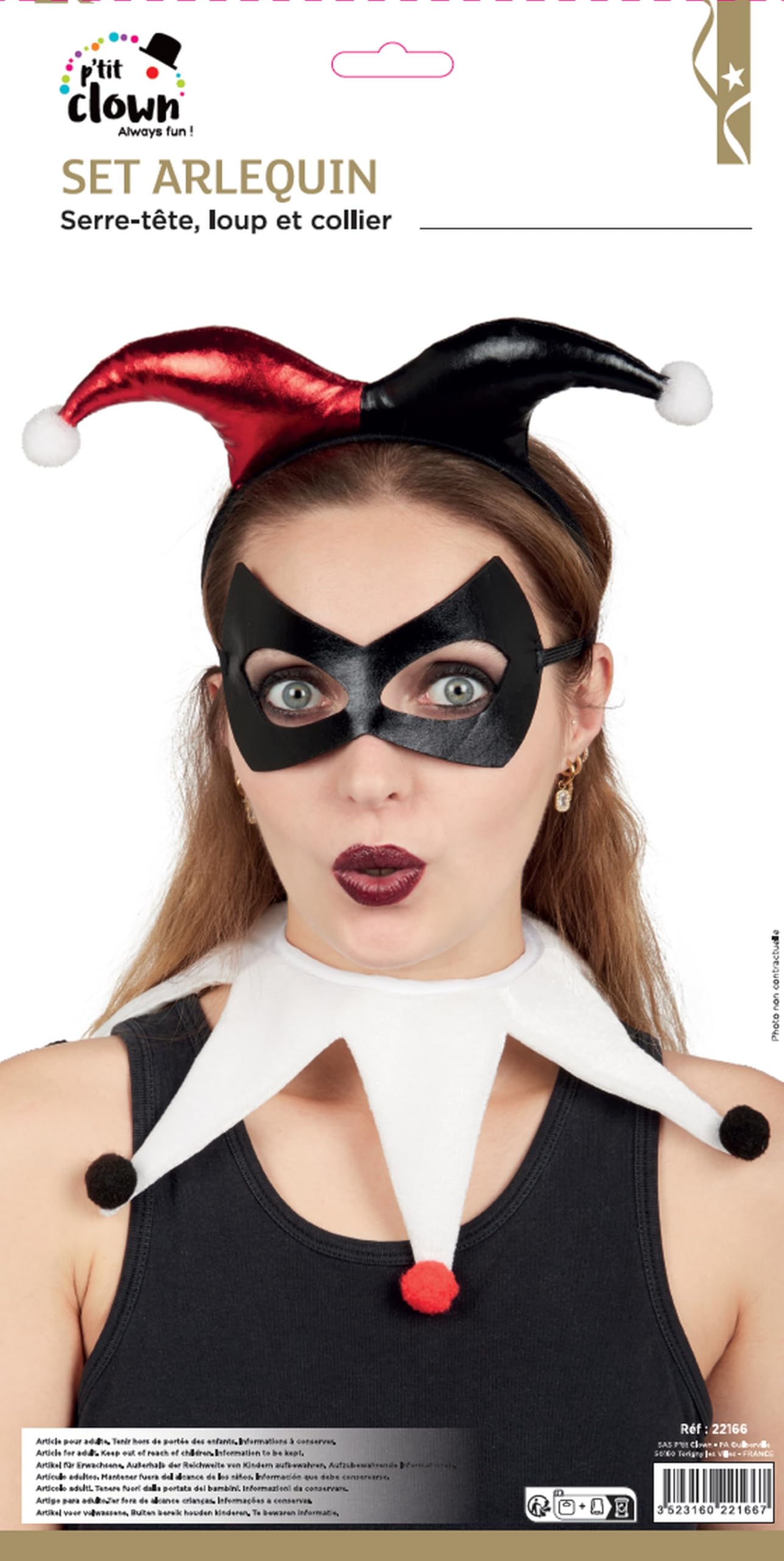 p-tit-clown-22166-harlekin-zubeh-r-set-haarreif-maske-kragen image 4